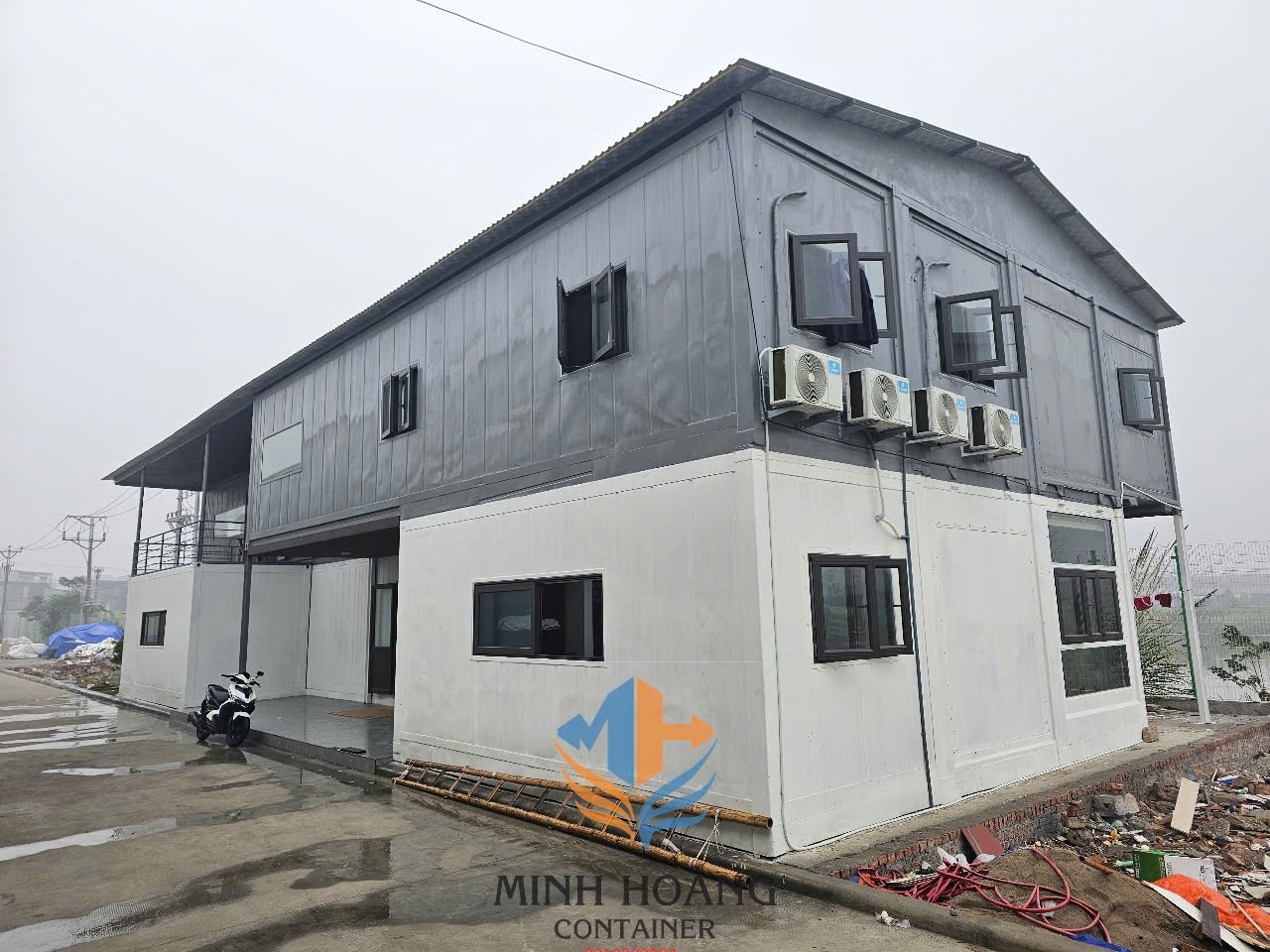 Cụm container văn phòng được lắp ghép từ nhiều container 40 feet và 20 feet tại Kiến An Hải Phòng